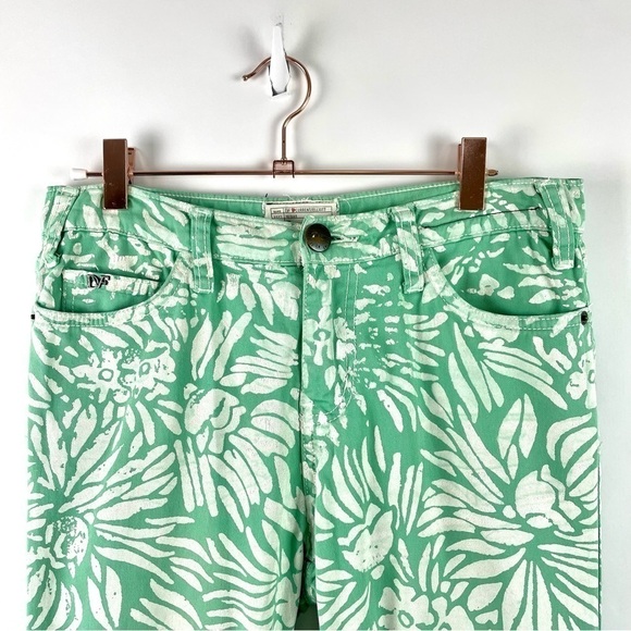 DVF Loves Current/Elliot Mint Tropical Floral The Classic Skinny Jean Size 28 - Picture 3 of 16